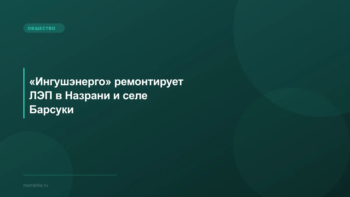 «Ингушэнерго» ремонтирует ЛЭП в Назрани и селе Барсуки
