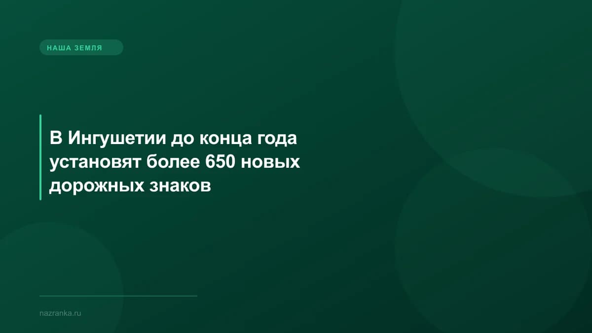 В Ингушетии до конца года установят более 650 новых дорожных знаков
