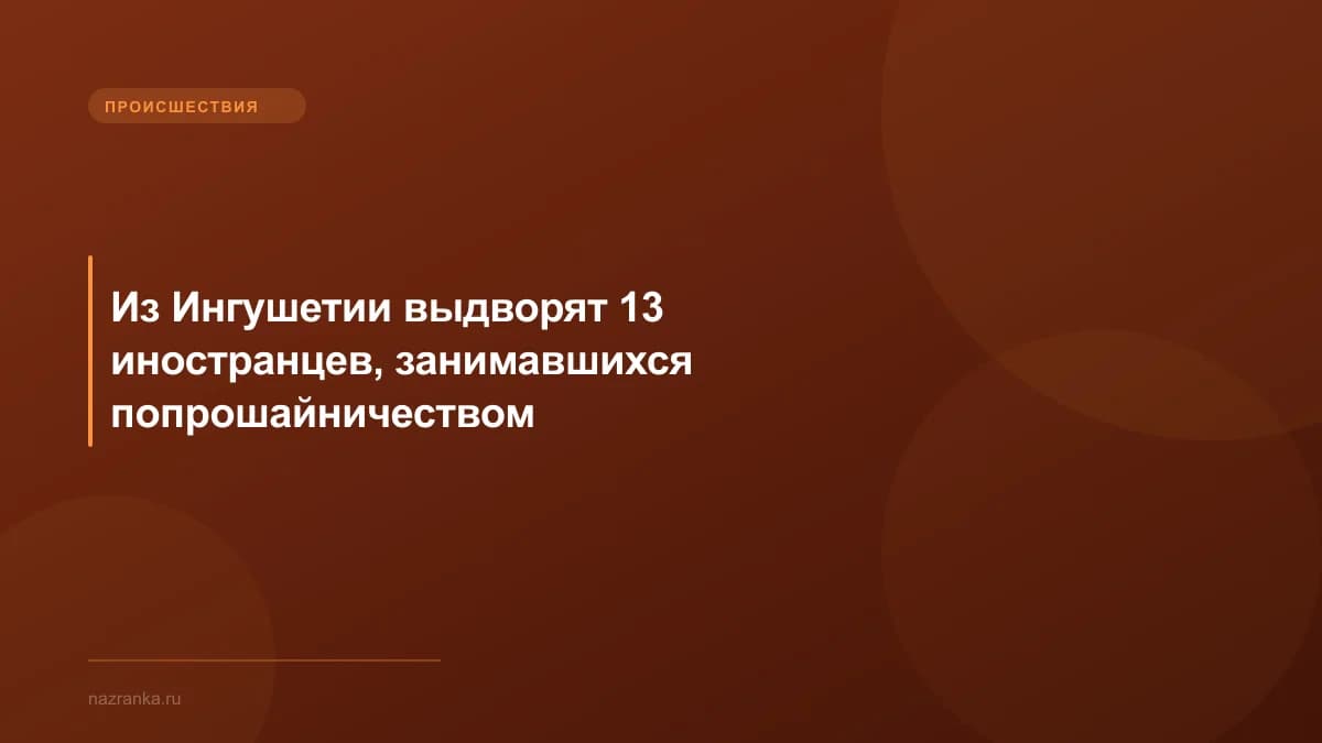 Из Ингушетии выдворят 13 иностранцев, занимавшихся попрошайничеством
