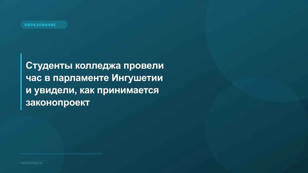 Студенты колледжа провели час в парламенте Ингушетии и увидели, как принимается законопроект