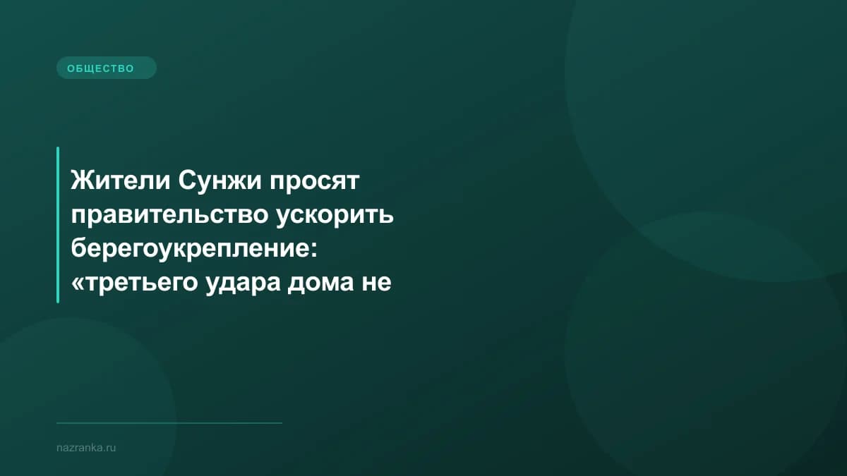 Жители Сунжи просят правительство ускорить берегоукрепление: «третьего удара дома не выдержат»