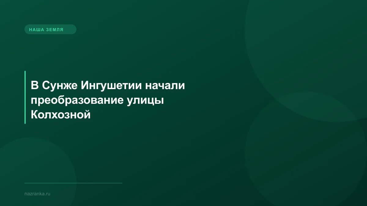В Сунже Ингушетии начали преобразование улицы Колхозной