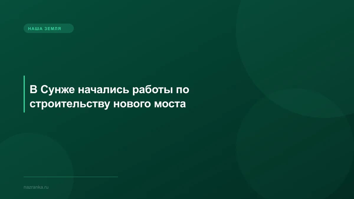 В Сунже начались работы по строительству нового моста