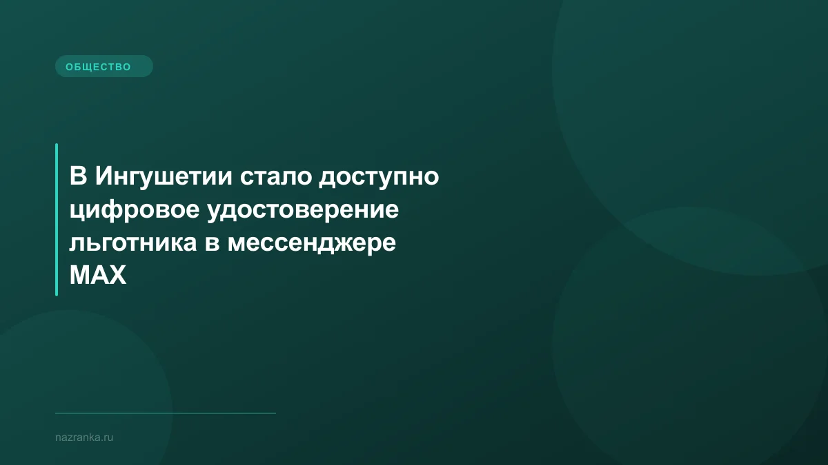 В Ингушетии стало доступно цифровое удостоверение льготника в мессенджере MAX